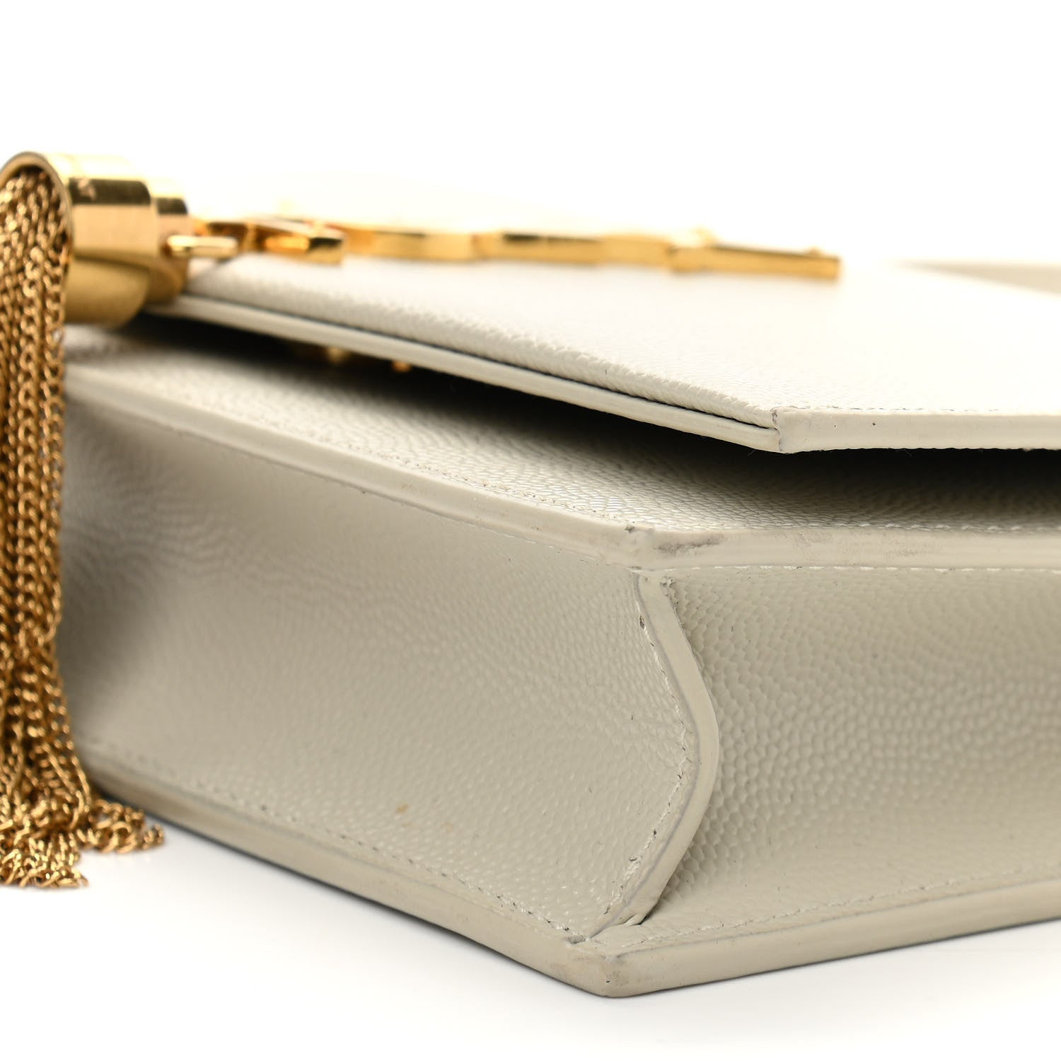 Saint Laurent Grain De Poudre Classic Monogram Kate Tassel Chain Wallet Crema Soft 8 of 11