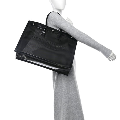 Saint Laurent Mesh Patent Rive Gauche Tote Black 2 of 12
