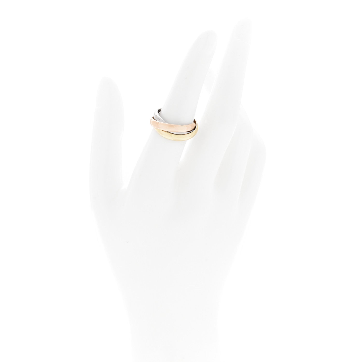 Cartier 18K Pink Yellow White Gold Classic Trinity Ring 53 6.5 2 of 5