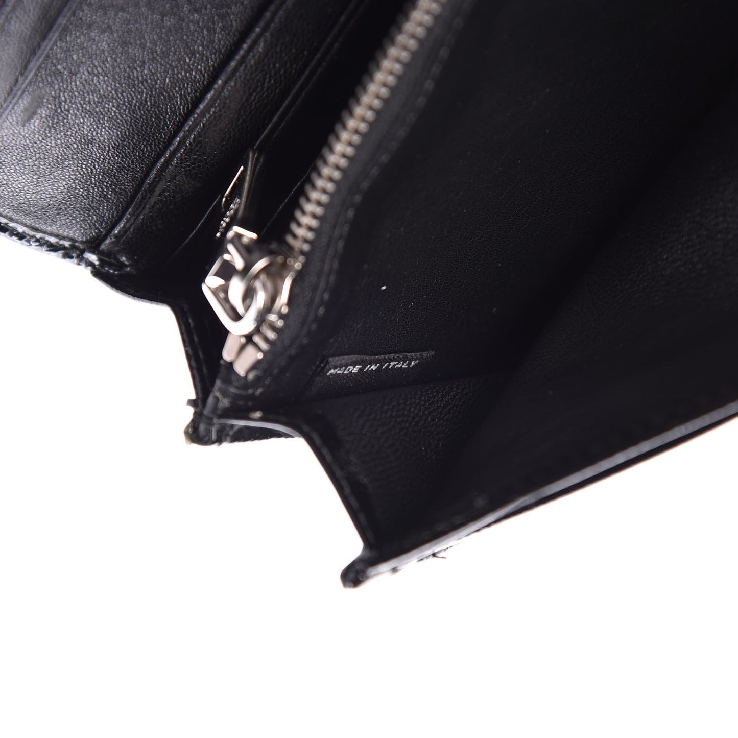 Saffiano Vernice Crystal Studded Continental Wallet Black