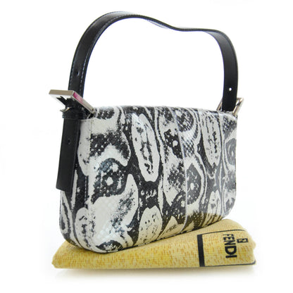 Fendi Snakeskin Baguette Black White 3 of 8
