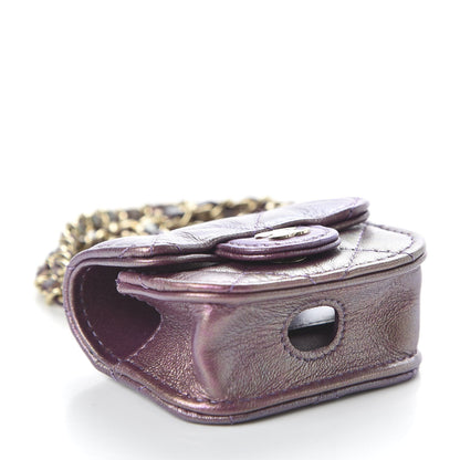 Chanel Iridescent Lambskin Quilted Airpods Pro Case Purple 5 of 10