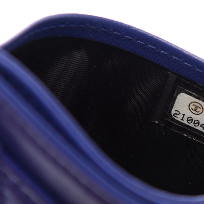 Chanel Lambskin Quilted Card Holder Blue 8 of 9