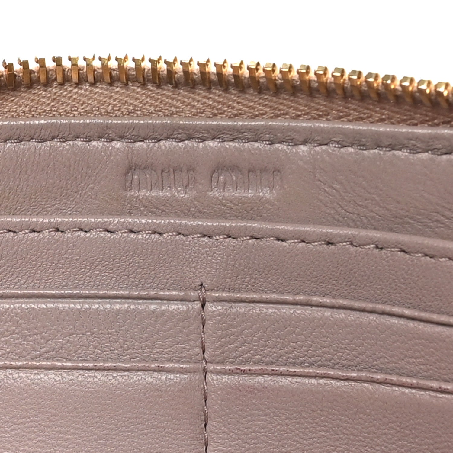 Miu Miu Nappa Matelasse Zip Around Wallet Pomice 6 of 7