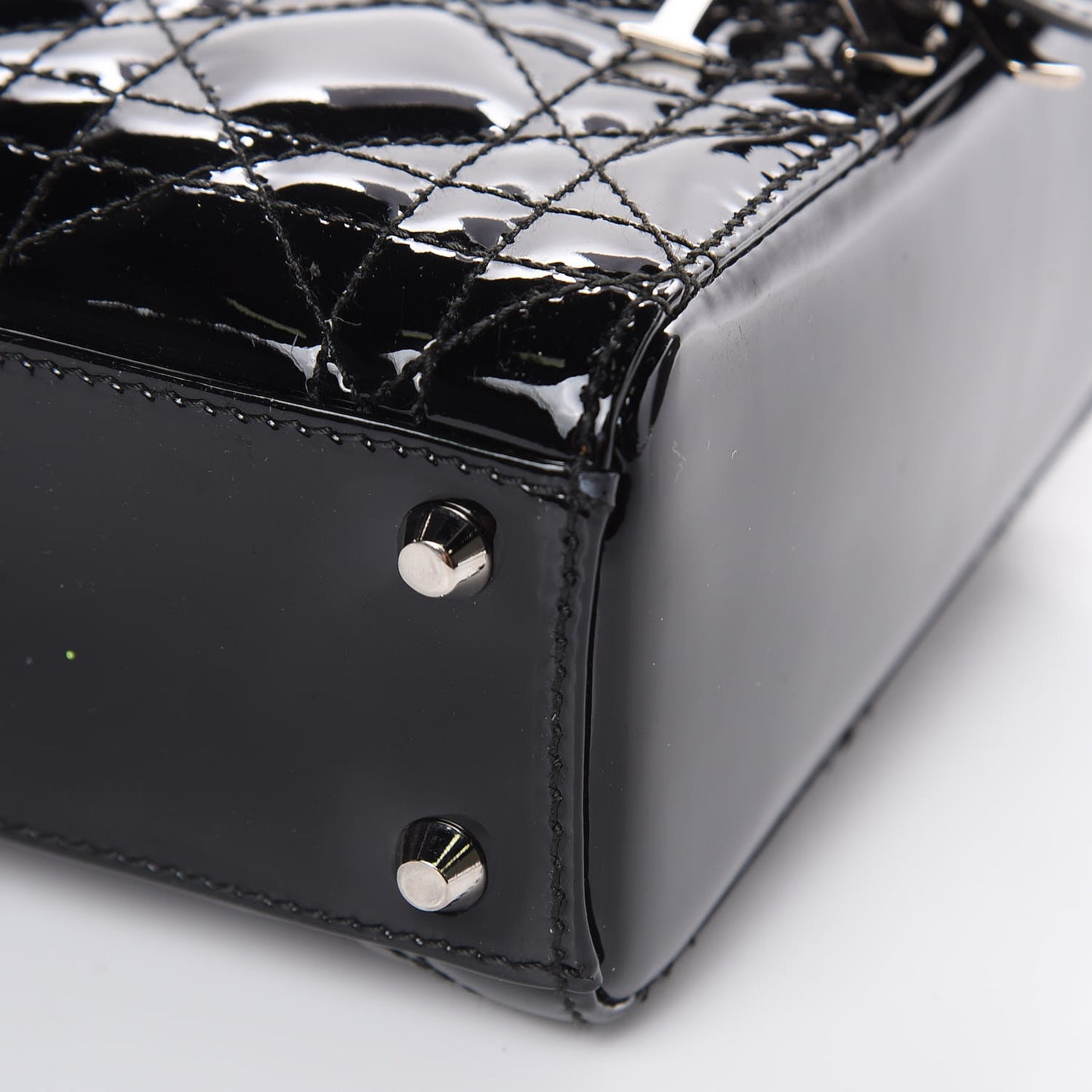 Patent Cannage Mini Lady Dior Black