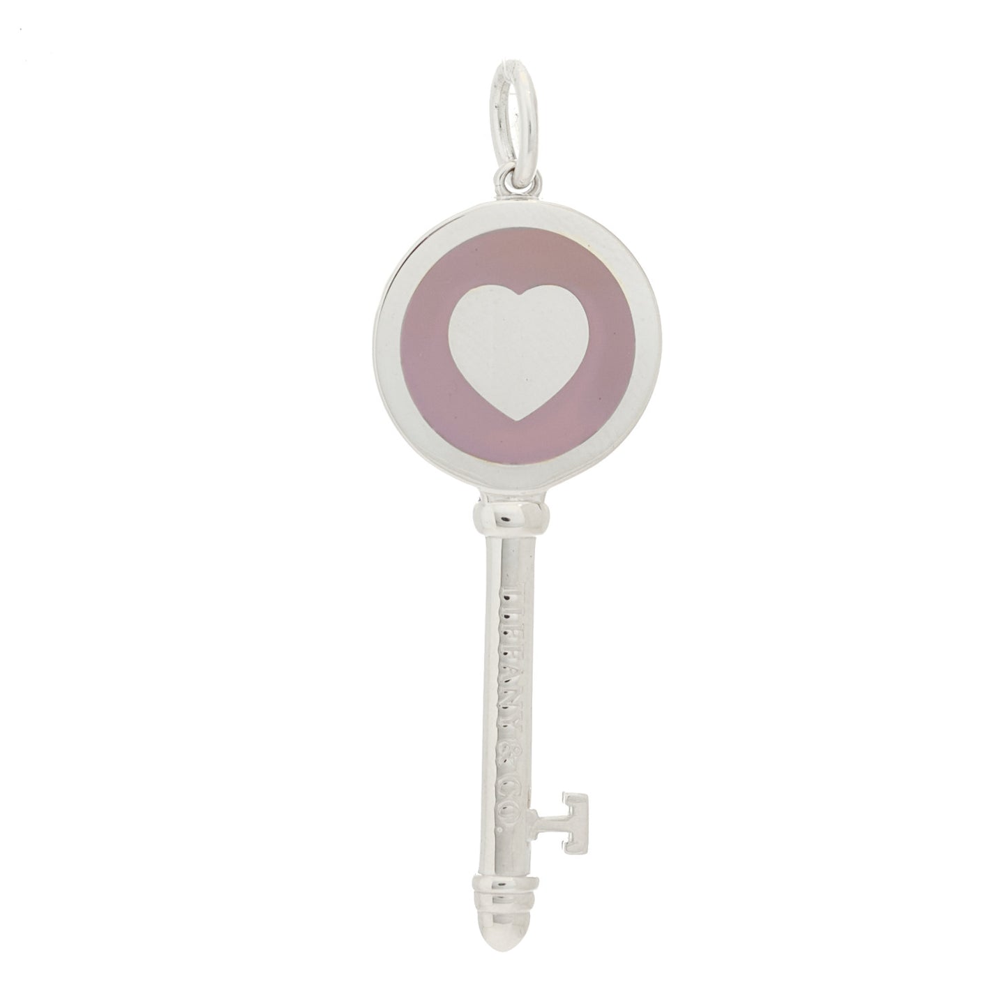 Sterling Silver Enamel Keys Heart Key Pendant Lavender