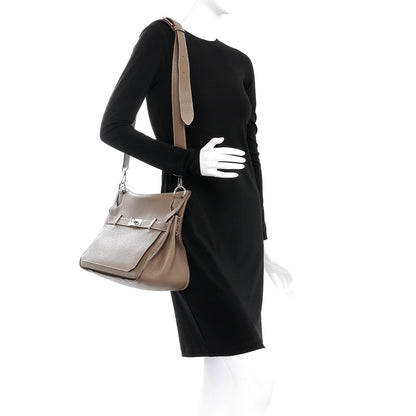 Hermes Taurillon Clemence Jypsiere 34 Etoupe 2 of 9