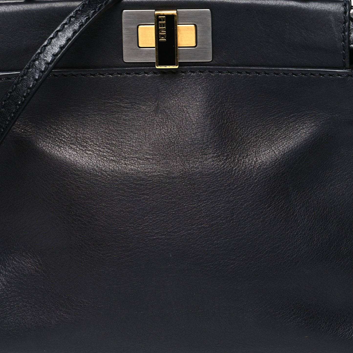 Vitello Saddle Mini Peekaboo Iconic Satchel Black
