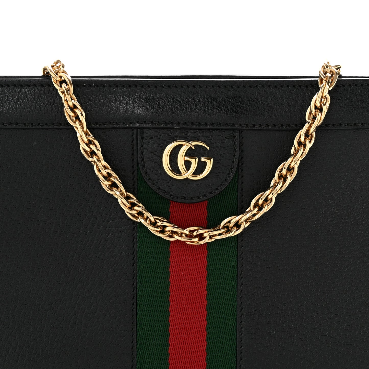 Calfskin GG Web Small Ophidia Chain Shoulder Bag Black