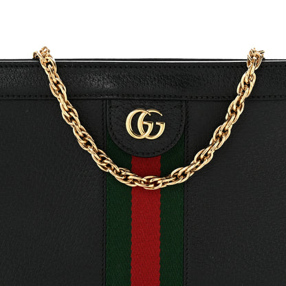 Gucci Calfskin GG Web Small Ophidia Chain Shoulder Bag Black 8 of 12