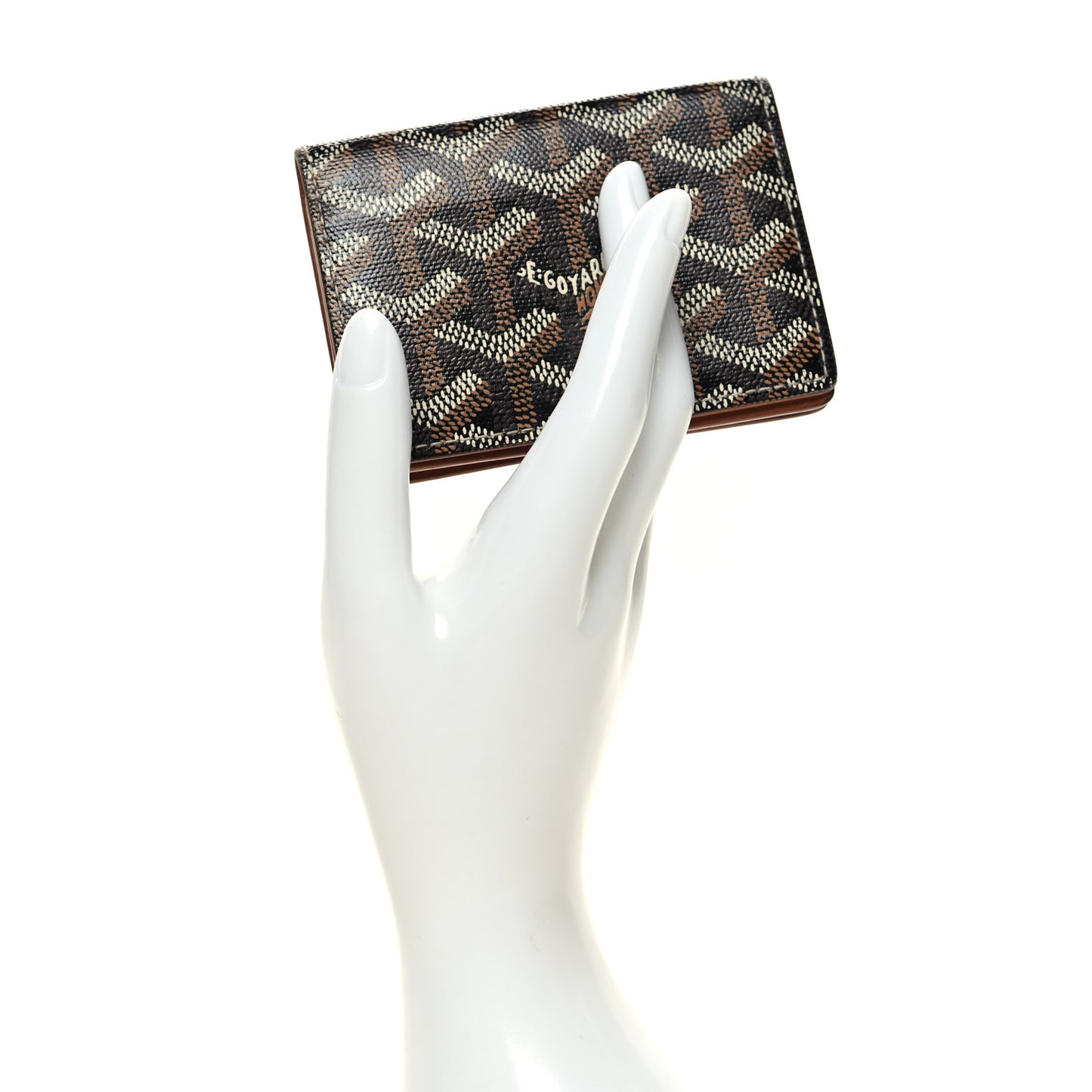 Goyardine Business Card Holder Black Gold