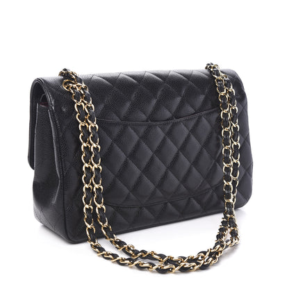 Chanel Caviar Quilted Jumbo Double Flap Black 2 of 8