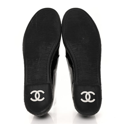 Chanel Patent Calfskin CC Mocassin Loafer Espadrilles 42 Black 5 of 7