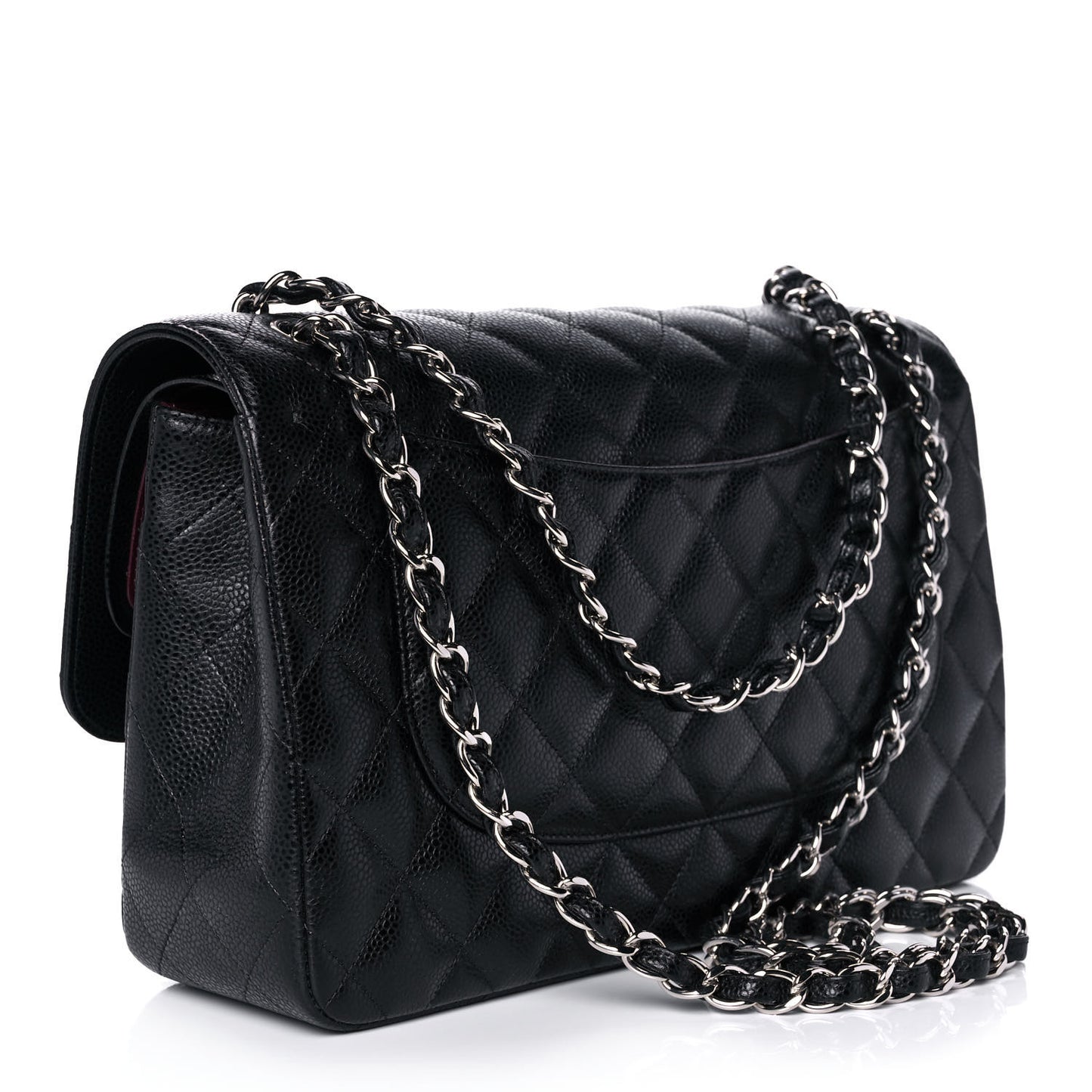 Caviar Quilted Jumbo Double Flap Black