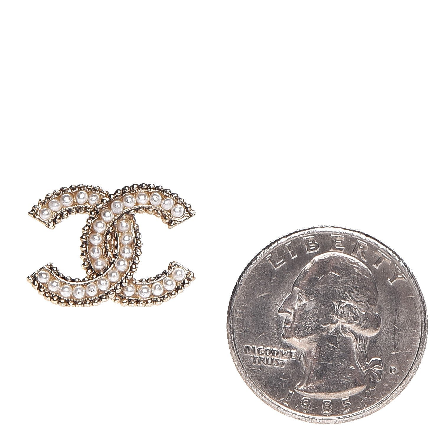 Chanel Pearl CC Earrings Light Gold 2 of 6