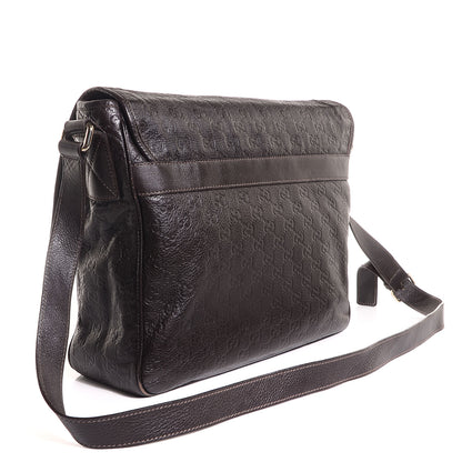 Gucci Guccissima Medium Flap Messenger Bag Chocolate 3 of 9
