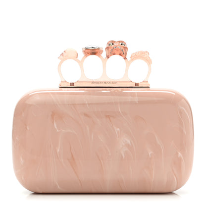 Alexander McQueen PVC Marble Skull Box Clutch Rose Pink 1 of 7