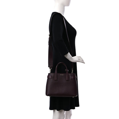 Burberry Grainy Calfskin House Check Small Banner Tote Mahogany Red 2 of 12