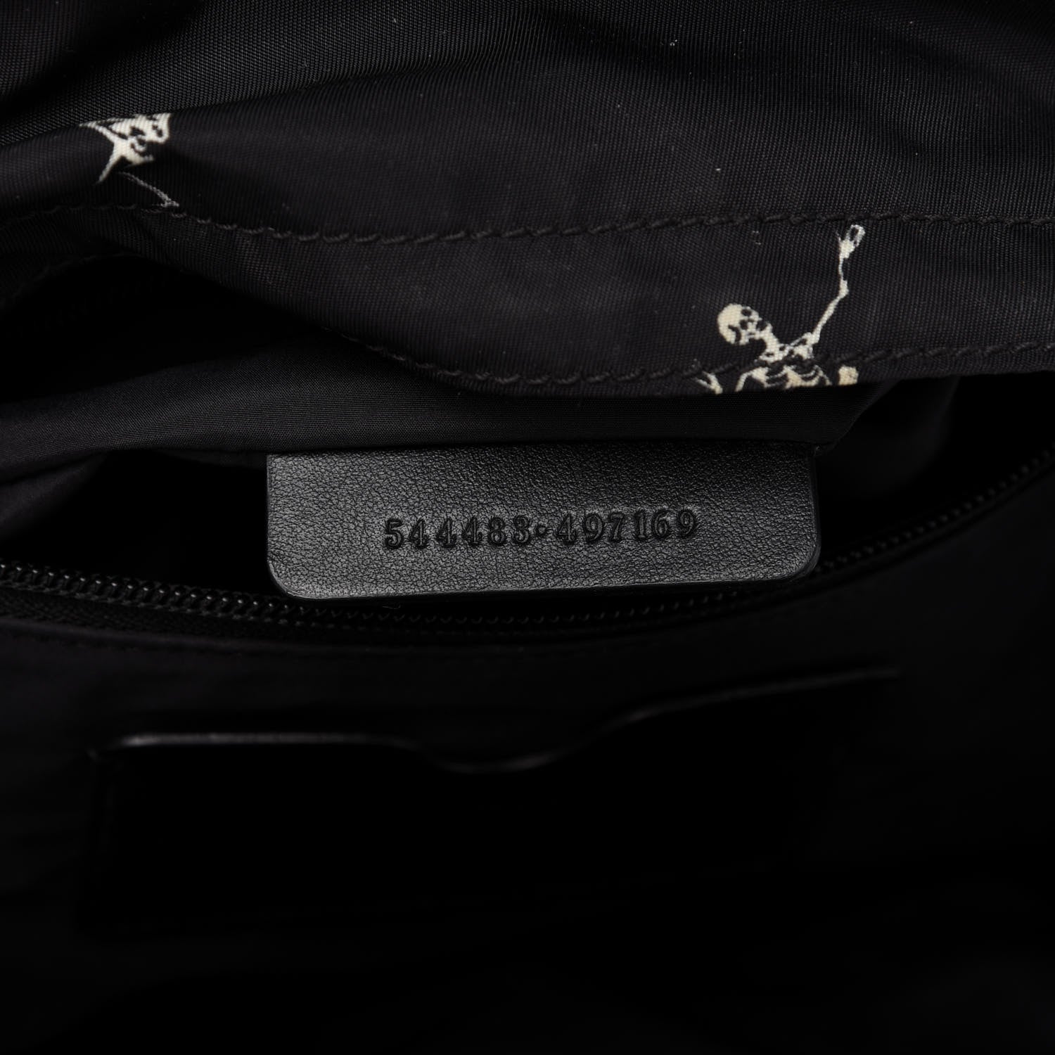 Alexander McQueen Nylon Dancing Skeleton Backpack Black White 10 of 11