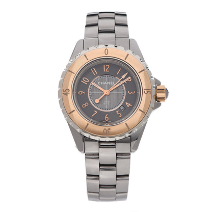 Chanel Titanium 18K Rose Gold Ceramic 33mm J12 Chromatic Quartz Watch 1 of 4