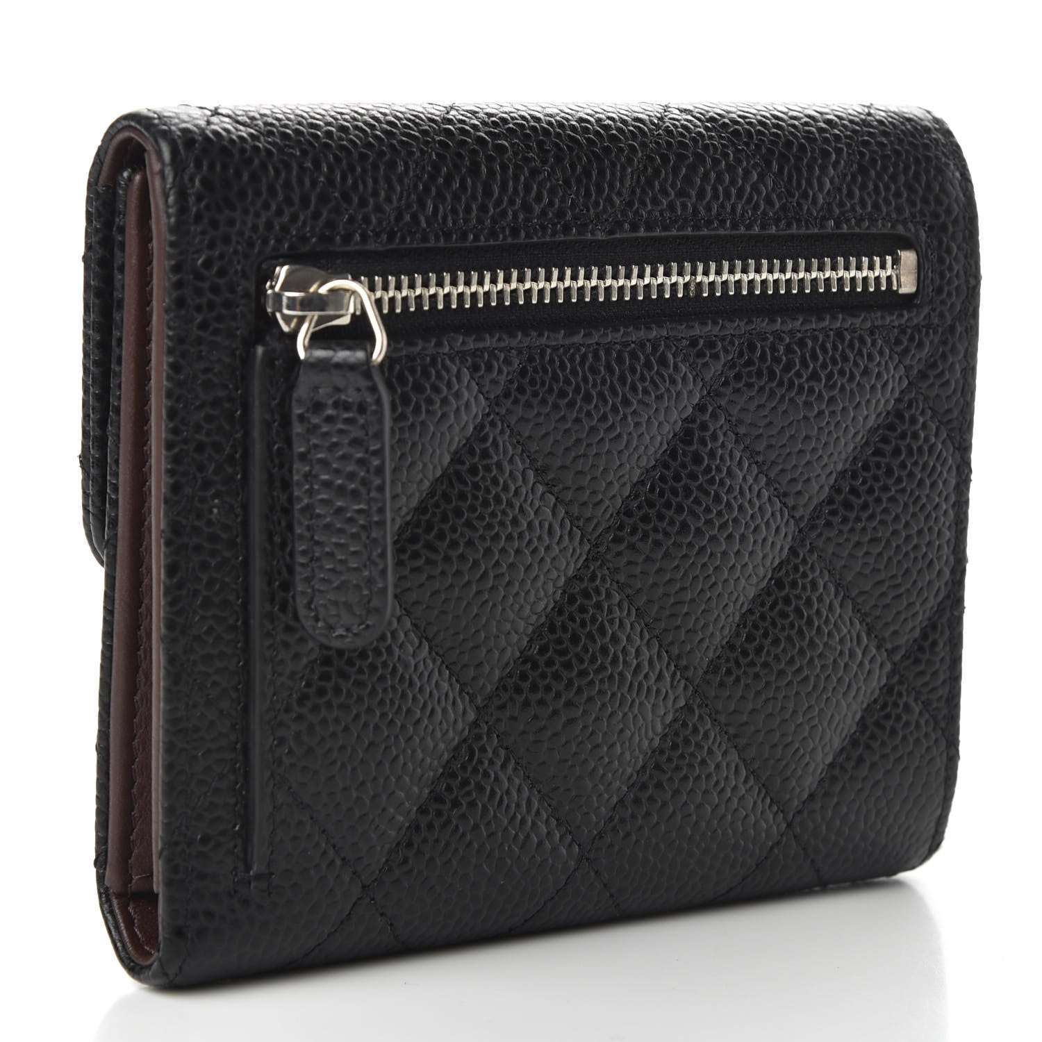 Chanel Caviar Quilted Compact Flap Wallet Black 3 of 8