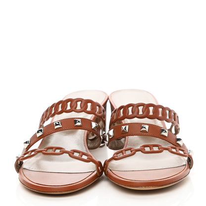 Hermes Nappa Ajaccio Sandals 39 Cognac 2 of 9