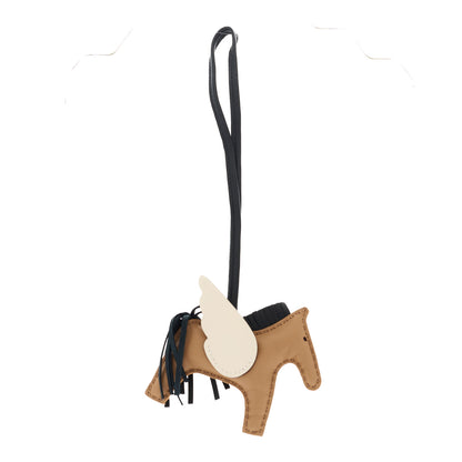 Hermes Milo Lambskin Grigri Rodeo Pegase Horse Bag Charm PM Chai Black Craie 2 of 4