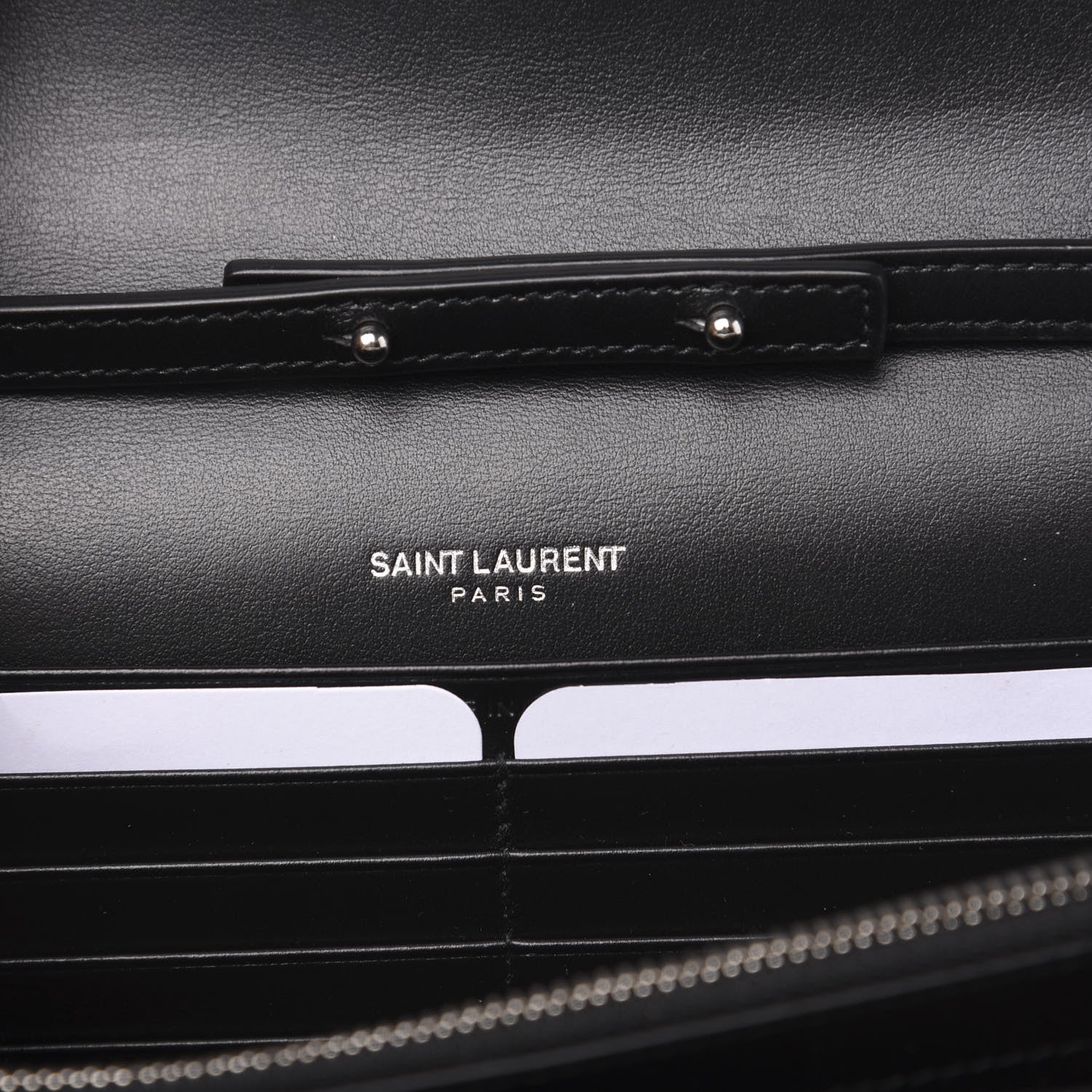 Saint Laurent Metallic Sparkle Fabric Monogram Kate Wallet on Chain Perle 5 of 8