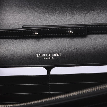 Saint Laurent Metallic Sparkle Fabric Monogram Kate Wallet on Chain Perle 5 of 8