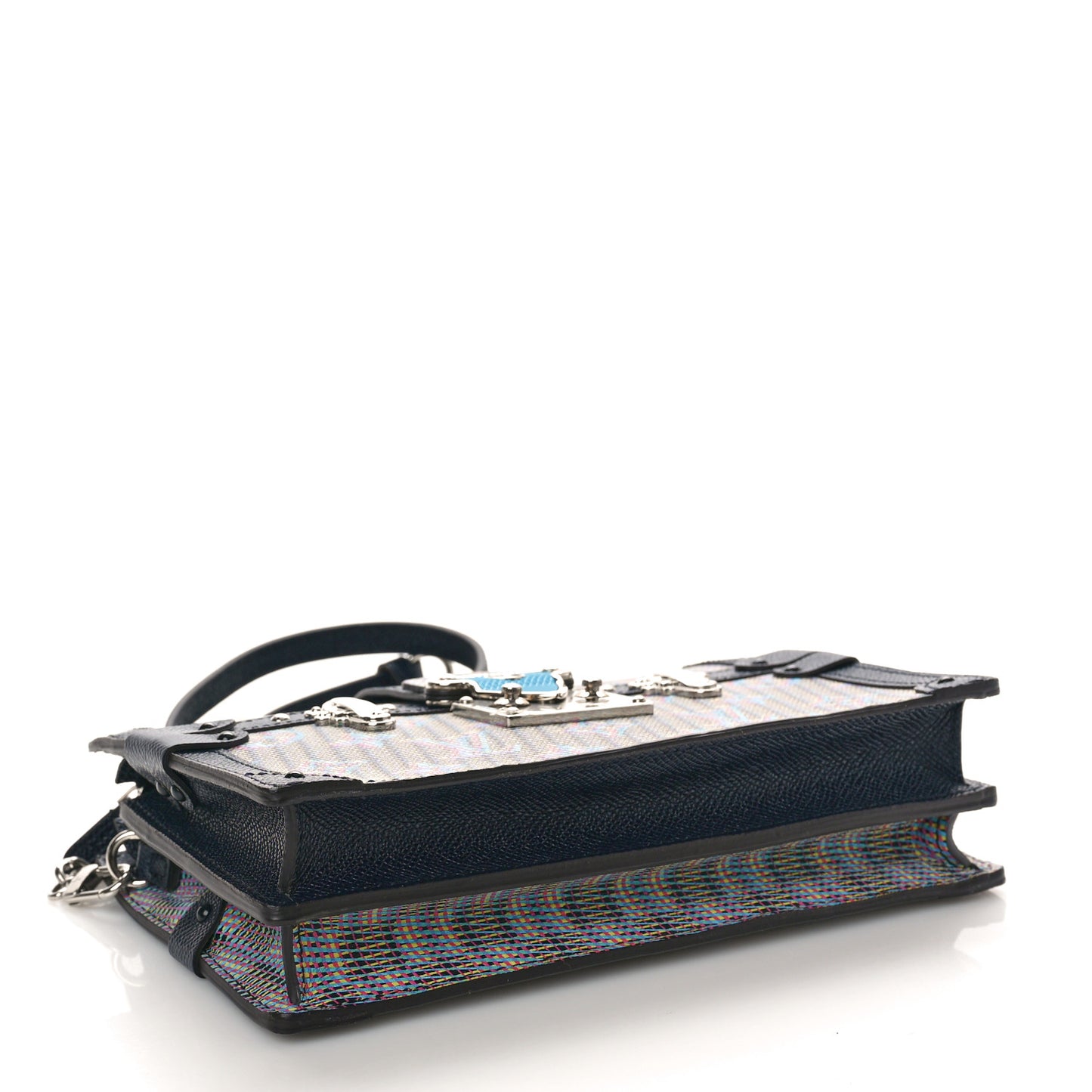 Calfskin Monogram LV Pop Trunk Clutch Blue