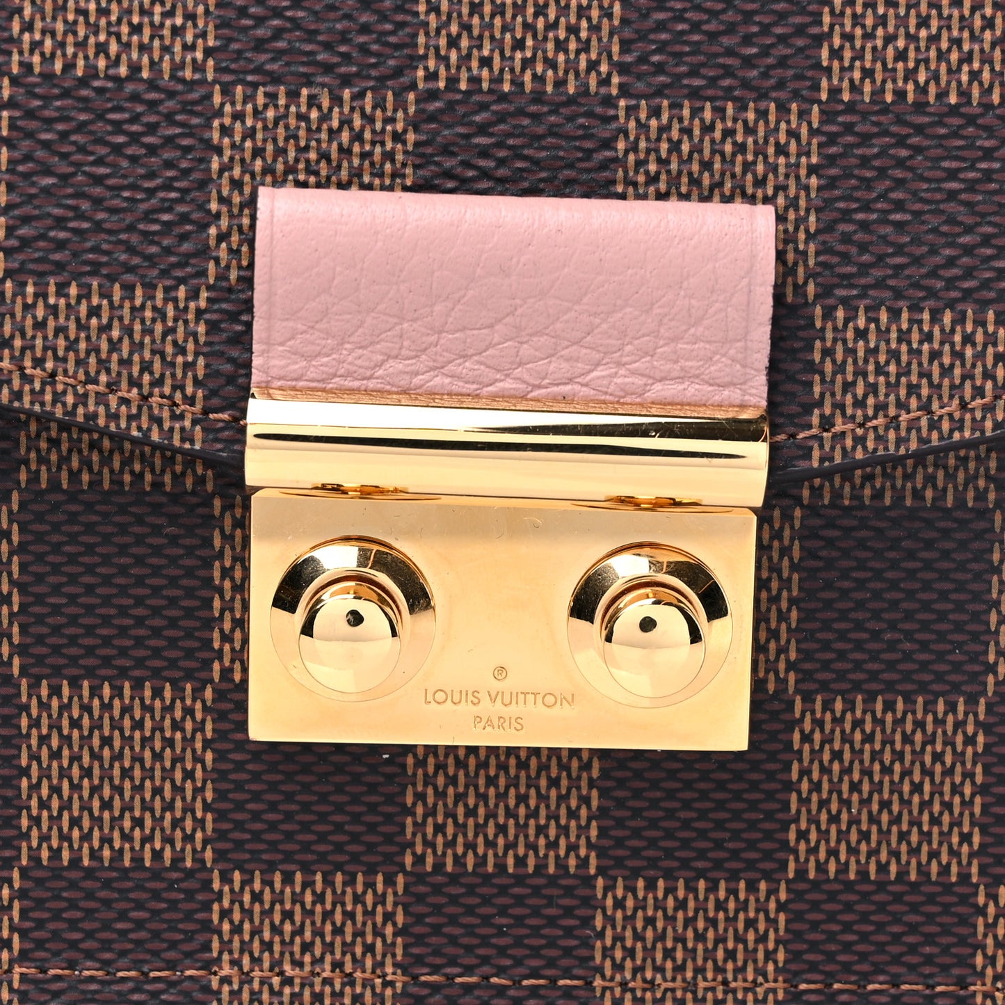 Damier Ebene Croisette Chain Wallet Magnolia