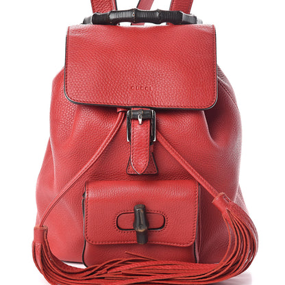 Gucci Calfskin Small Bamboo Backpack Red 7 of 9