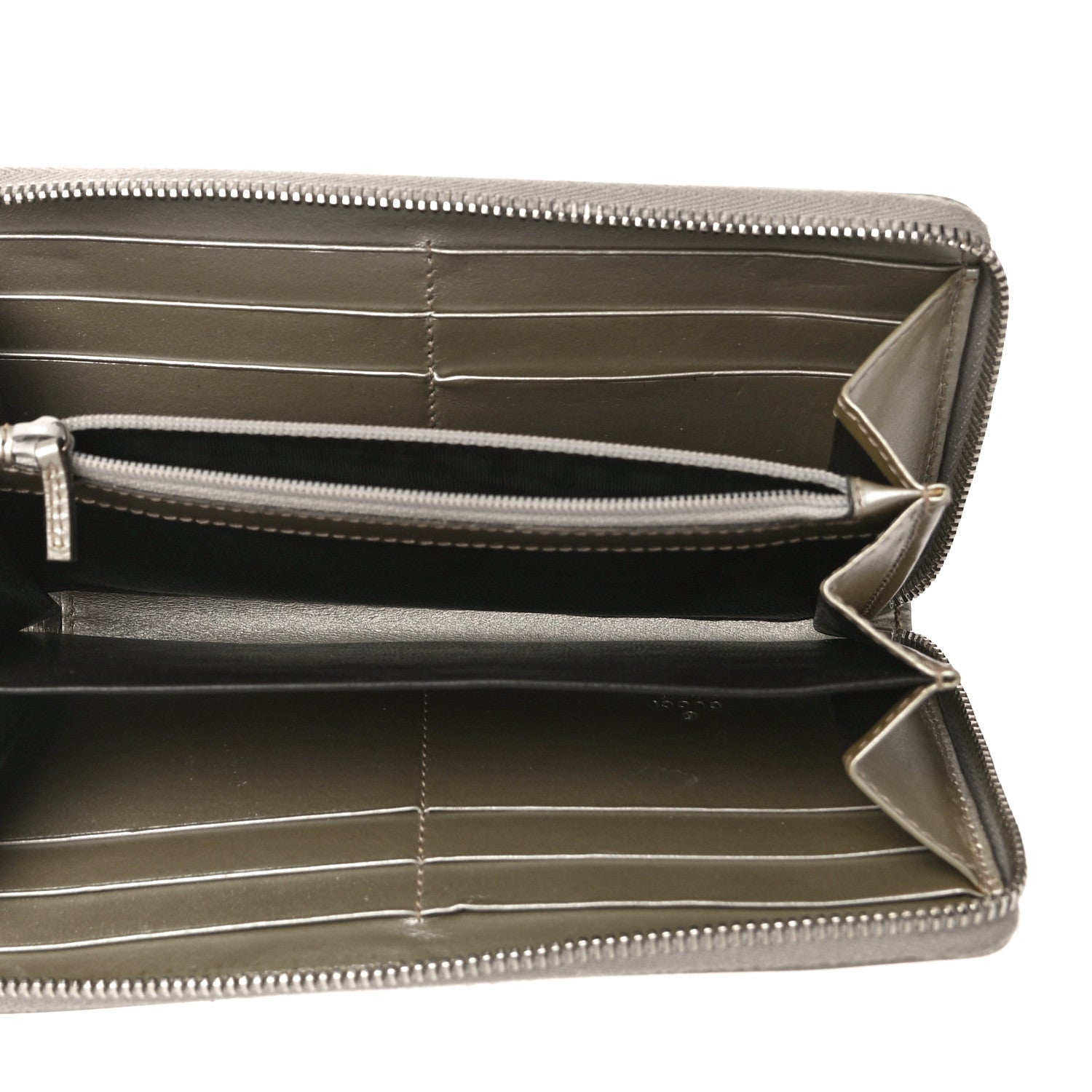 Gucci Imprime Monogram GG Pierce Zip Around Wallet Silver 5 of 12