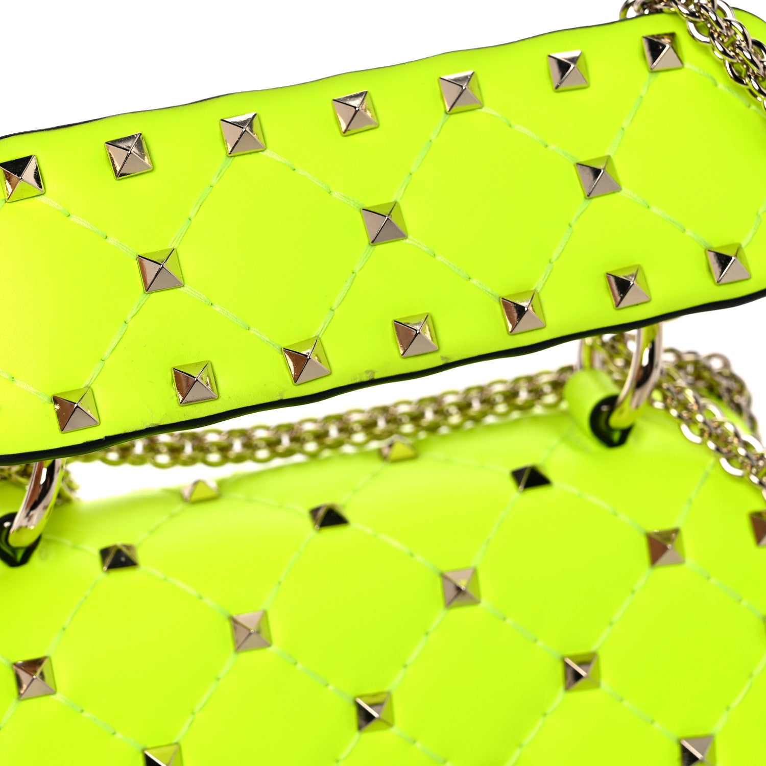 Valentino Garavani Calfskin Micro Rockstud Spike Shoulder Bag Lime 9 of 9