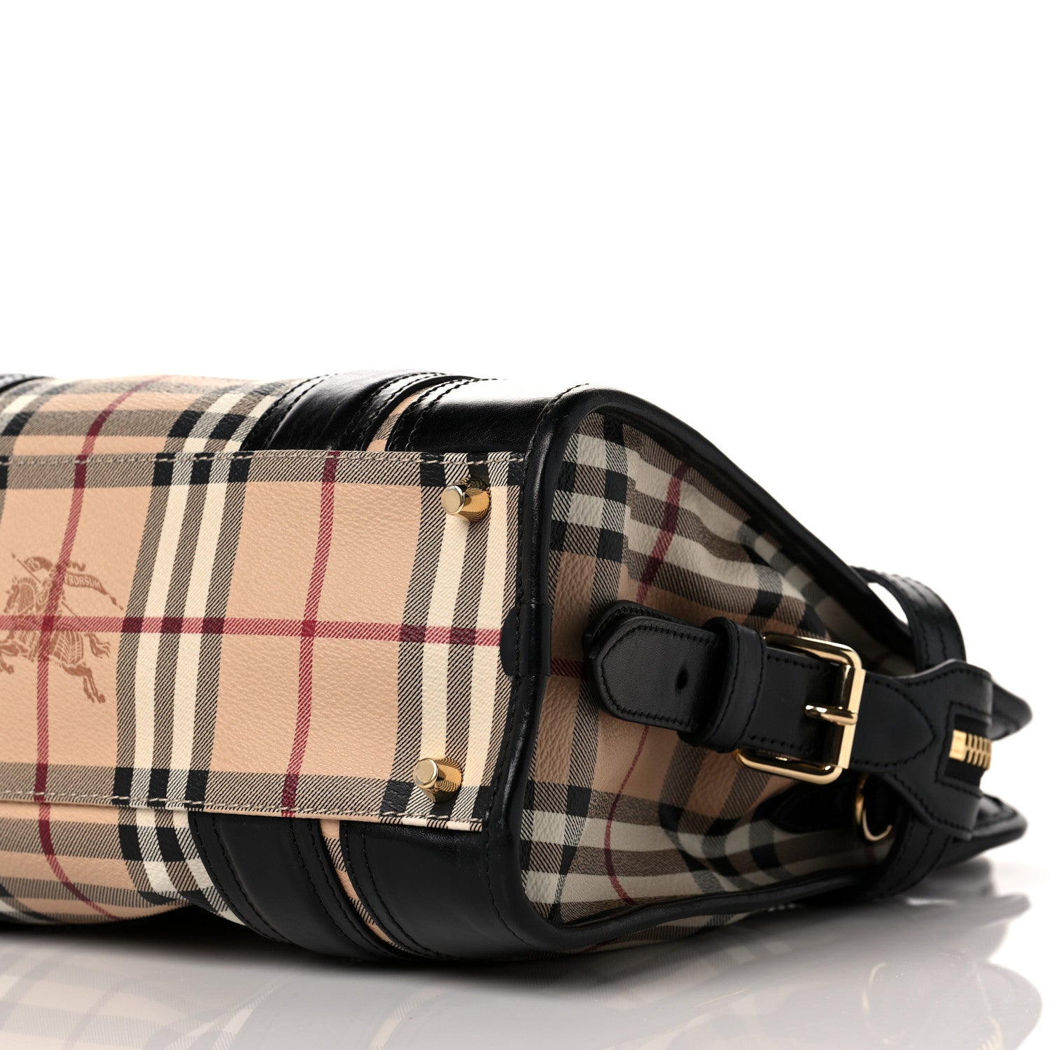 Burberry Haymarket Check Minford Portrait Tote Black 8 of 10