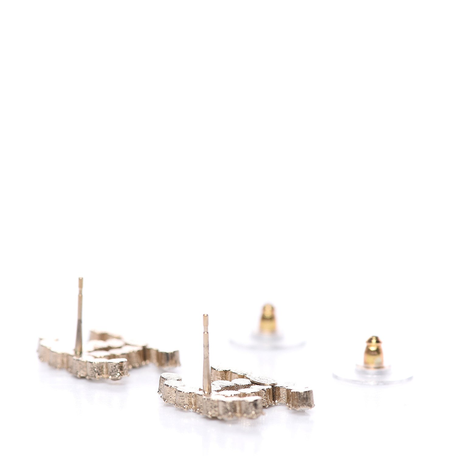Chanel Crystal CC Earrings Gold 4 of 5