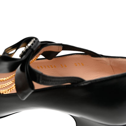 Gucci Nappa Crystal Bonny Bow Mary Jane Pumps 36 Black 7 of 10