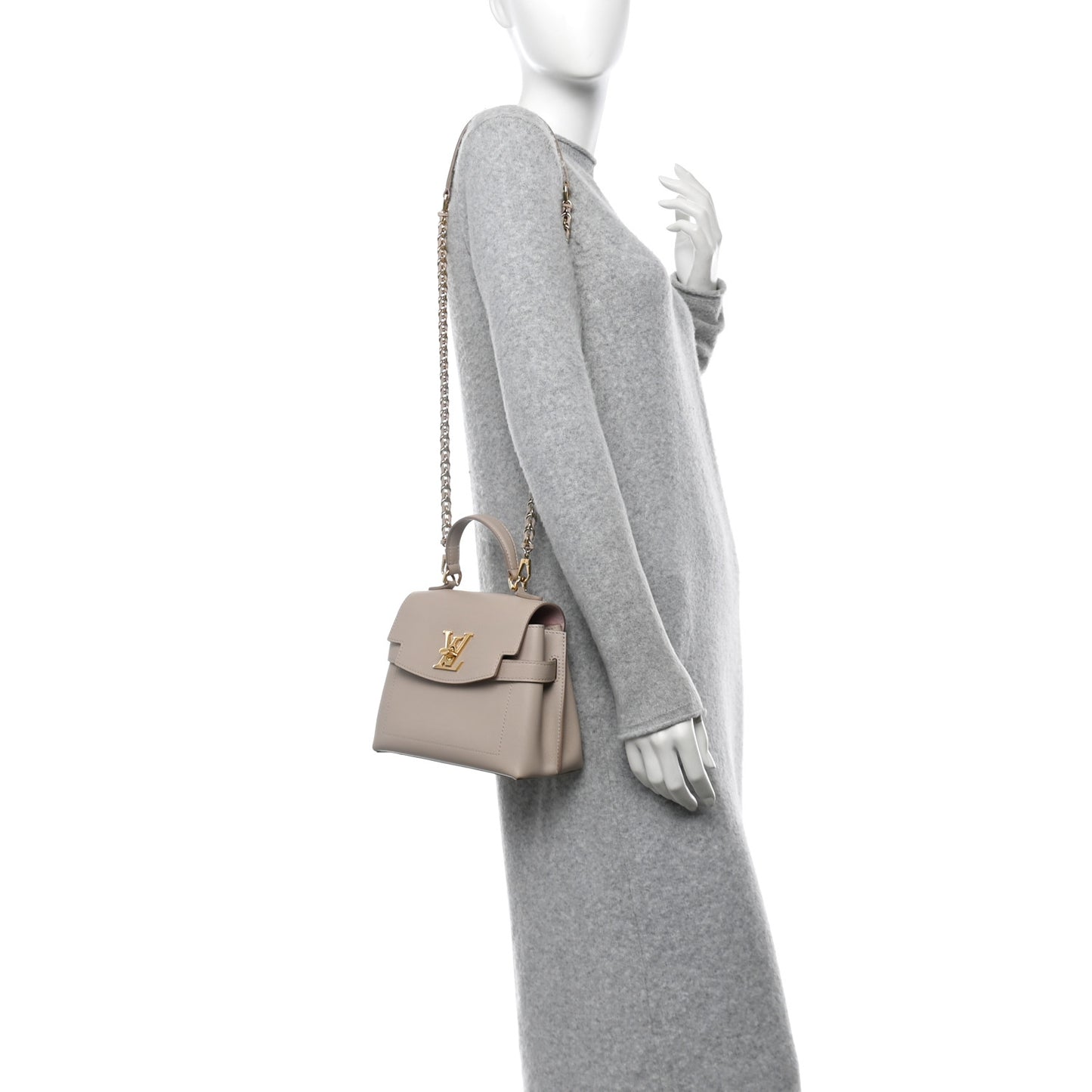 Soft Calfskin Mini Lockme Ever Greige