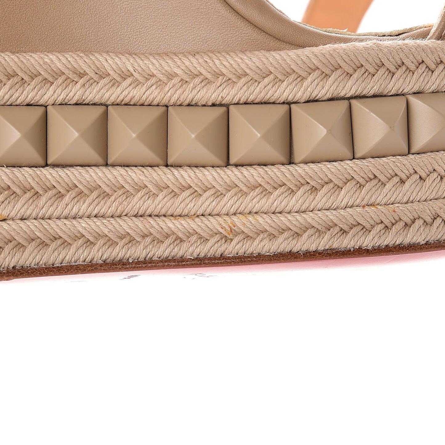 Calfskin Rope Cataclou 140 Wedge Sandals 40 Nude
