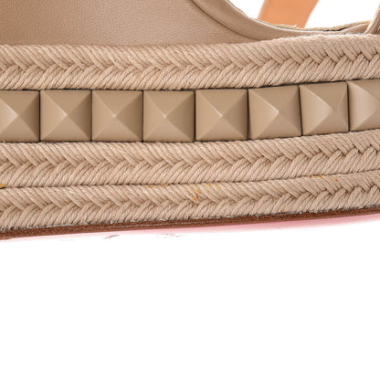 Christian Louboutin Calfskin Rope Cataclou 140 Wedge Sandals 40 Nude 11 of 21