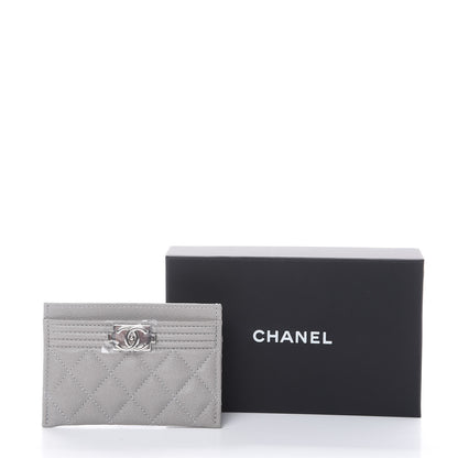 Chanel Caviar Quilted Boy Card Holder Grey 10 of 10