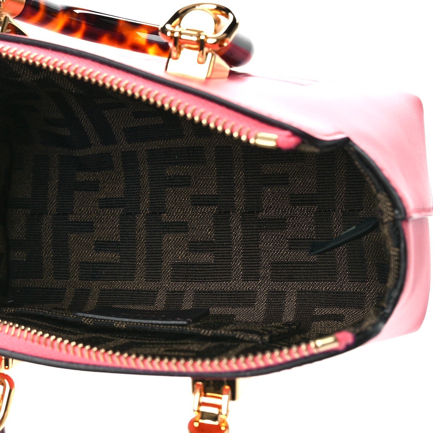 Fendi Vitello King Plexiglass Logo Embossed Mini By The Way Top Handle Boston Bag Pink Dalia 5 of 9