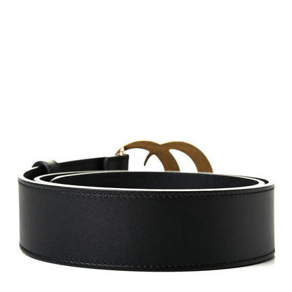 Gucci Moon Calfskin Pearl Double G 40mm Belt 80 32 Black Cream 2 of 4