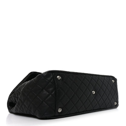 Chanel Grained Calfskin Quilted XXL Travel Flap Bag Black Black 4 of 10