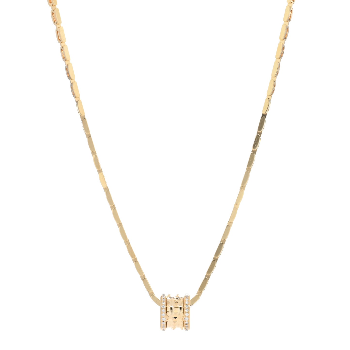 18K Yellow Gold Diamond B.Zero1 Rock Pendant Necklace