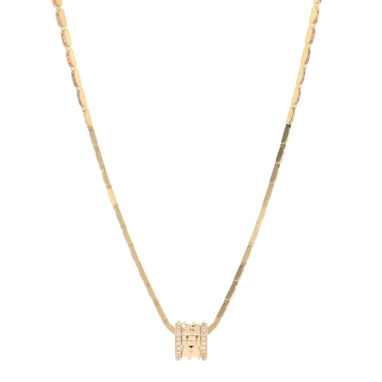 Bulgari 18K Yellow Gold Diamond B.Zero1 Rock Pendant Necklace 1 of 5