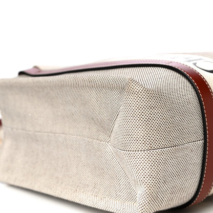 Chloe Cotton Calfskin Medium Woody Ribbon Tote White Brown 12 of 14