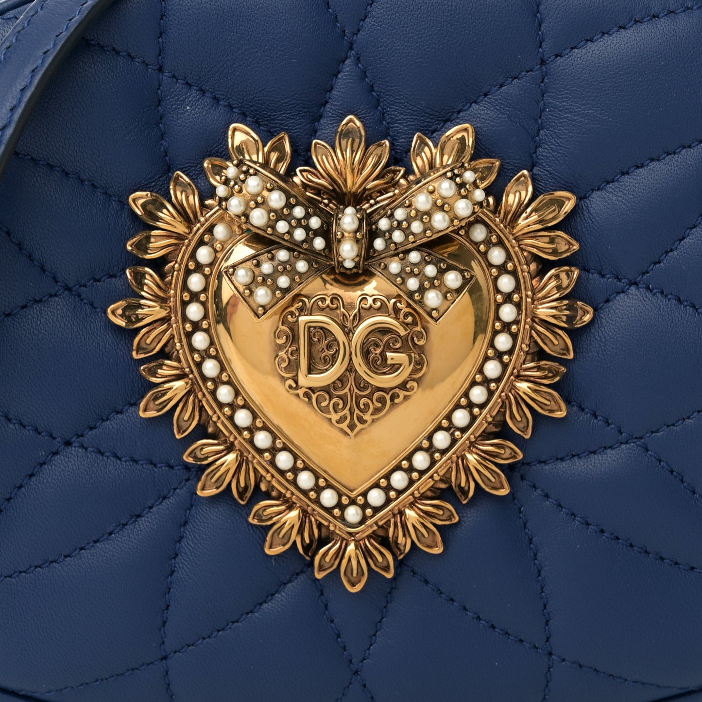 Calfskin Devotion Crossbody Bag Blue