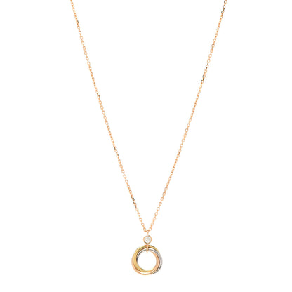 Cartier 18K Pink Yellow White Gold Diamond Trinity Pendant Necklace 1 of 7