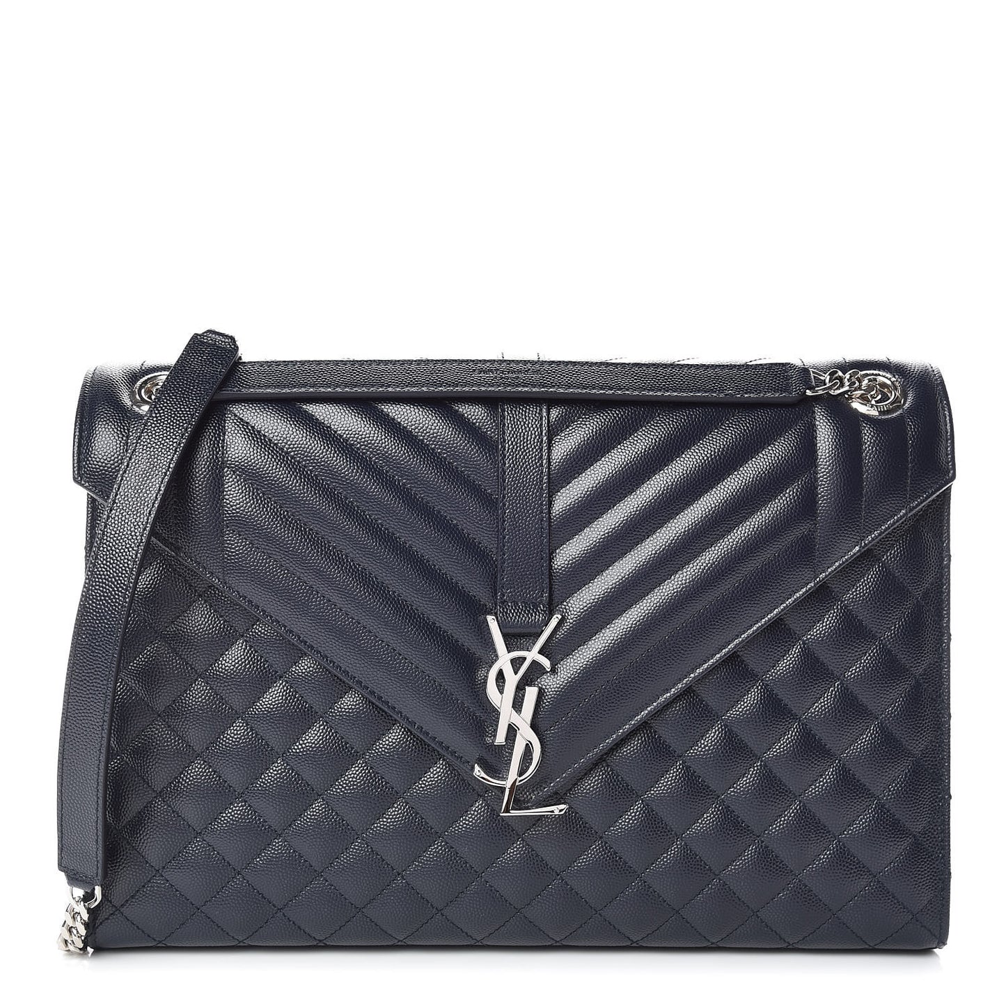 Grain De Poudre Large Tri-Quilt Monogram Satchel Deep Marine